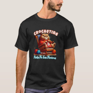 Camiseta Crochê Me Deixa Menos Assassino Gato Olhando Feio