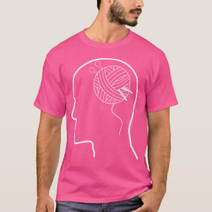 Camiseta Crochê Pensativo - Crochê Divertido Tricô Para M