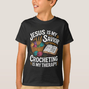 Camiseta Crochê Religioso Cristão Jesus Deus Crocheter
