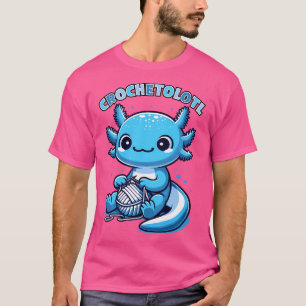 Camiseta Crochet Azul-Axolotl-Kawaii