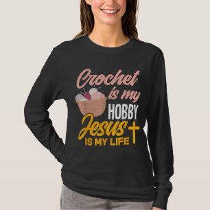 Camiseta Crochet É Meu Hobby Jesus É Minha Vida - Cristão C