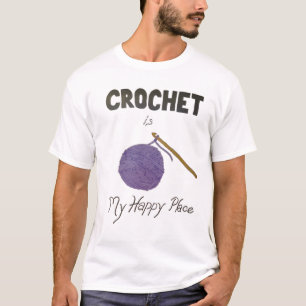 Camiseta Crochet é Meu Lugar Feliz
