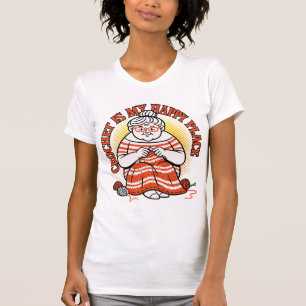Camiseta Crochet É Meu Lugar Feliz – Avó Alegre