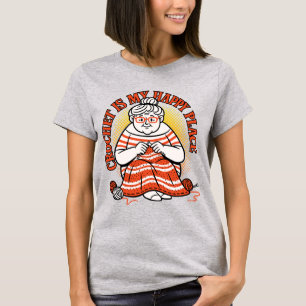 Camiseta Crochet É Meu Lugar Feliz – Avó Alegre