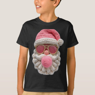 Camiseta Crochet Papai Noel Soprando Chiclete Natal Menina