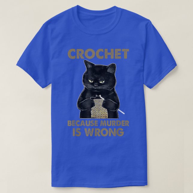 Camiseta Crochet Porque o Assassinato é um amante de Gato E (Frente do Design)