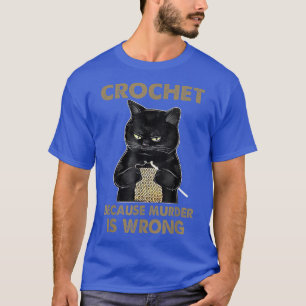 Camiseta Crochet Porque o Assassinato é um amante de Gato E