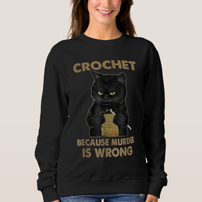 Camiseta Crochet Porque O Assassinato É Um Gato Negro De Cr (Frente)