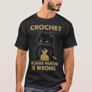 Camiseta Crochet Porque O Assassinato É Um Gato Preto De Cr