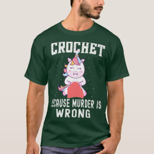 Camiseta Crochet Porque O Assassinato Está Errado, Unicórni