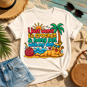 Camiseta Crochet sol meu cachorro esse é o meu tipo de verã