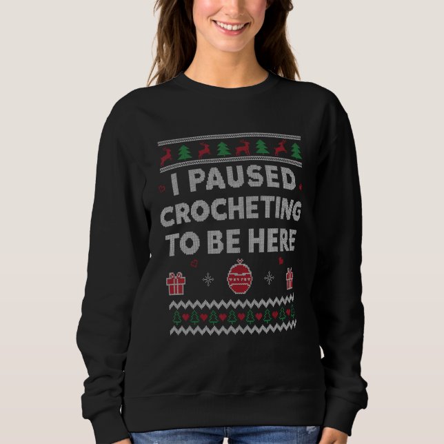 Camiseta Crocheting Ugly Christmas Crochet Yarn Xmas (Frente)