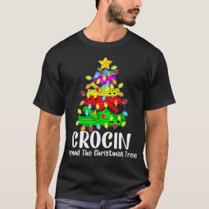Camiseta Crocin Ao Redor Da Árvore De Natal Engraçado Crist