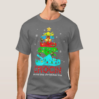 Camiseta Crocin ao redor da árvore de Natal Mostra Presente
