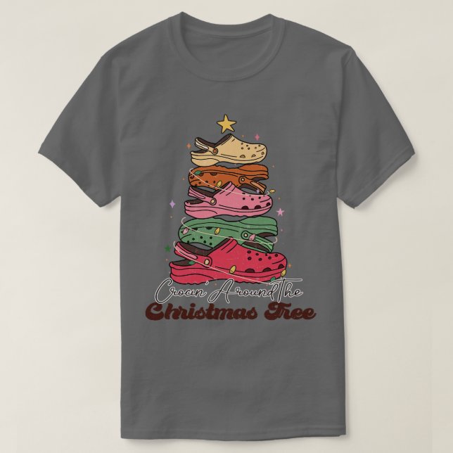 Camiseta Crocin em torno da árvore de Natal (Frente do Design)
