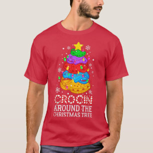 Camiseta Crocin Em Torno Da Árvore De Natal Engraçado Xmas 