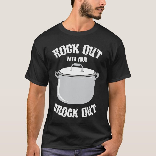 Camiseta crock pot text  pressure cooker  cooking fun (Frente)