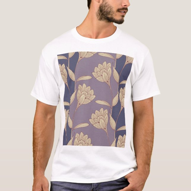 Camiseta Croco Floral Retroativo: Papel de Carteira Mauve A (Frente)
