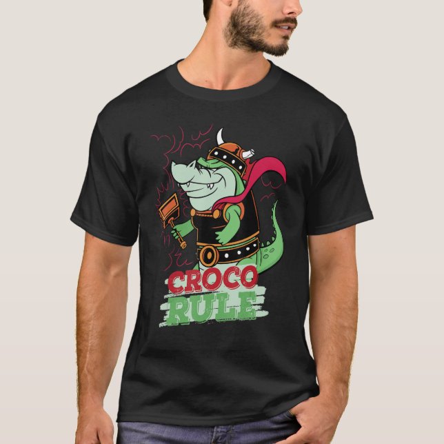 Camiseta Croco Rule Selvagem Animal Crocodilo (Frente)