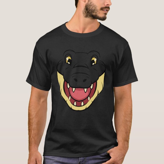 Camiseta Crocodile Alligator Face Reptiles Zoo Animal Herpe (Frente)