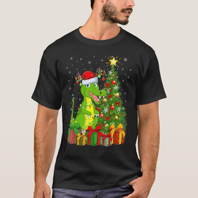 Camiseta Crocodile   Xmas Holiday Santa Crocodile Christmas (Frente)