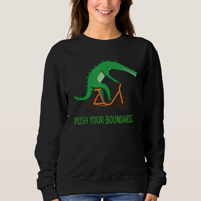 Camiseta Crocodilo Alligator Bicicleta Réptil (Frente)