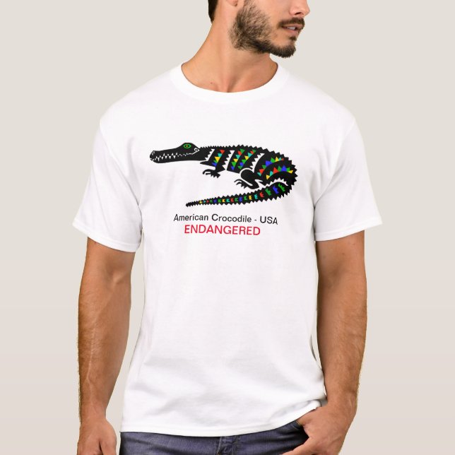 Camiseta Crocodilo Americano - Imagem animal ameaçada (Frente)
