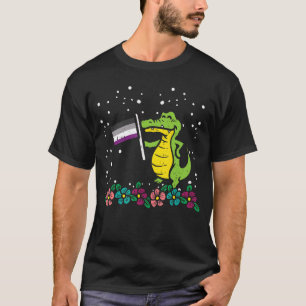 Camiseta Crocodilo Bandeira Asexual Orgulho De Ás Lgbtq Wom