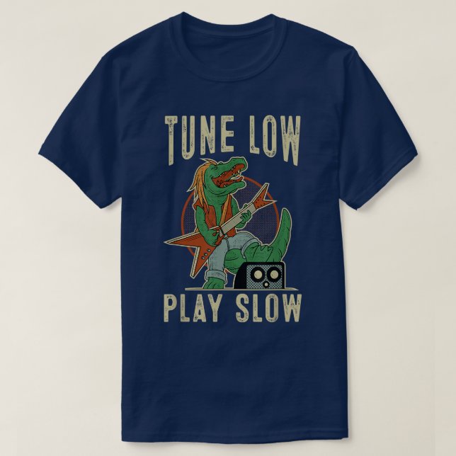 Camiseta Crocodilo Bass Guitarra Tune Baixo Play Slow Bhelp (Frente do Design)