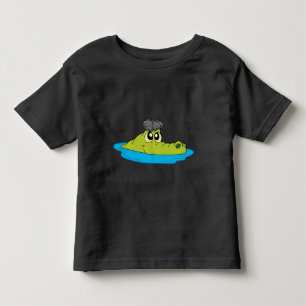 Camiseta Crocodilo bonito com Boné do Newboy - Cartoon Engr