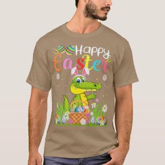 Camiseta Crocodilo Bunny Ovo Caçando Crocodilo Engraçado Fe