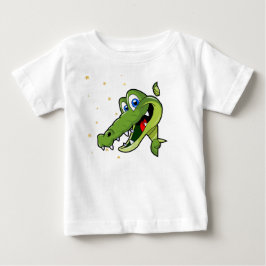 Camiseta Crocodilo Cartoon Verde Fofo