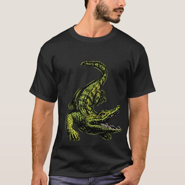 Camiseta crocodilo clássico de vintage (Frente)