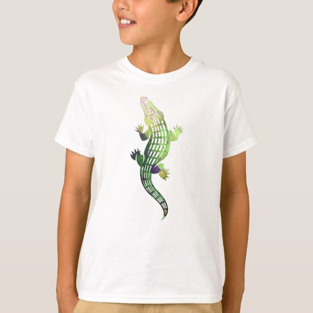 Camiseta crocodilo colorido (Frente)
