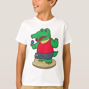 Camiseta Crocodilo com Flores