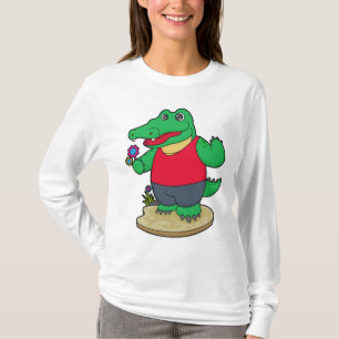 Camiseta Crocodilo com Flores