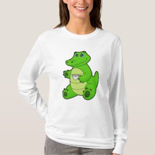 Camiseta Crocodilo com Xícara de Café