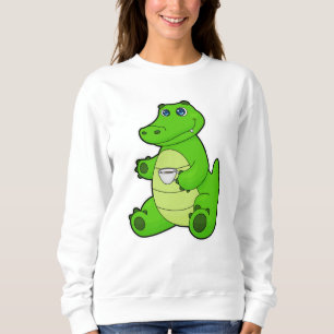Camiseta Crocodilo com Xícara de Café