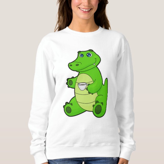 Camiseta Crocodilo com Xícara de Café (Frente)