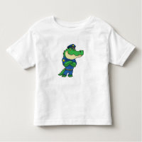 Crocodilo como agente da polícia com uniforme