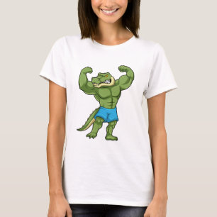 Camiseta Crocodilo como Bodybuilder extreme