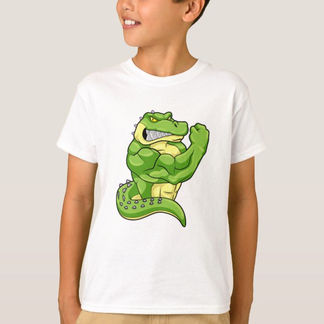 Camiseta Crocodilo como Criador de Porcos com Músculos Gran (Frente)