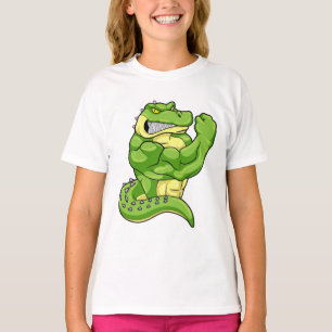 Camiseta Crocodilo como Criador de Porcos e Músculos Grand