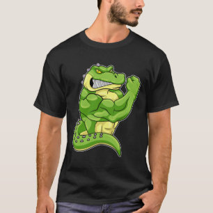 Camiseta Crocodilo como Criador de Porcos e Músculos Grand