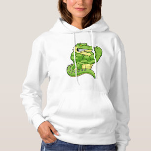 Camiseta Crocodilo como Criador de Porcos e Músculos Grande
