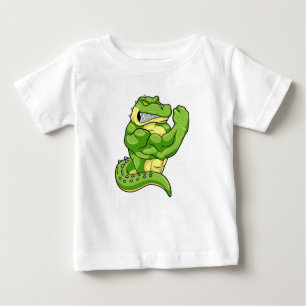Camiseta Crocodilo como Criador de Porcos e Músculos Grande
