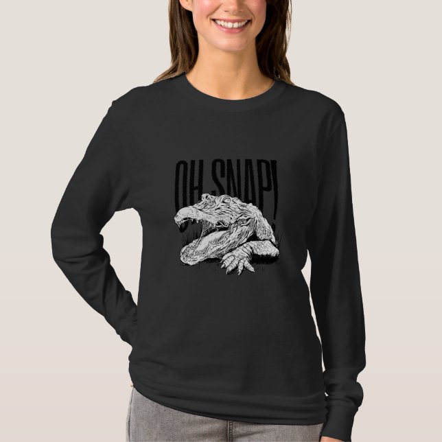 Camiseta Crocodilo croc assustador dentes sinistros (Frente)