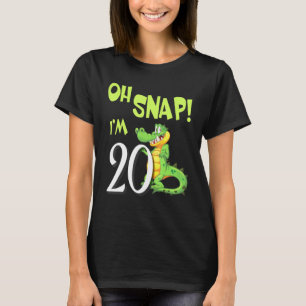 Camiseta Crocodilo Dançando Feliz Meu Aniversário Oh Snap