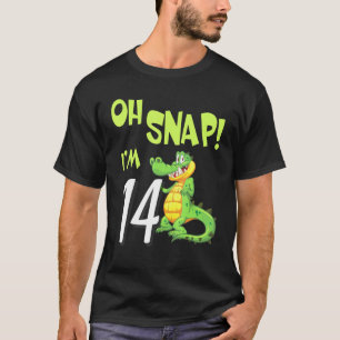 Camiseta Crocodilo Dançando Feliz Meu Aniversário Oh Snap