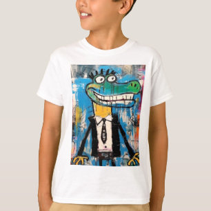 Camiseta Crocodilo de Arte da Rua Gator do grafite